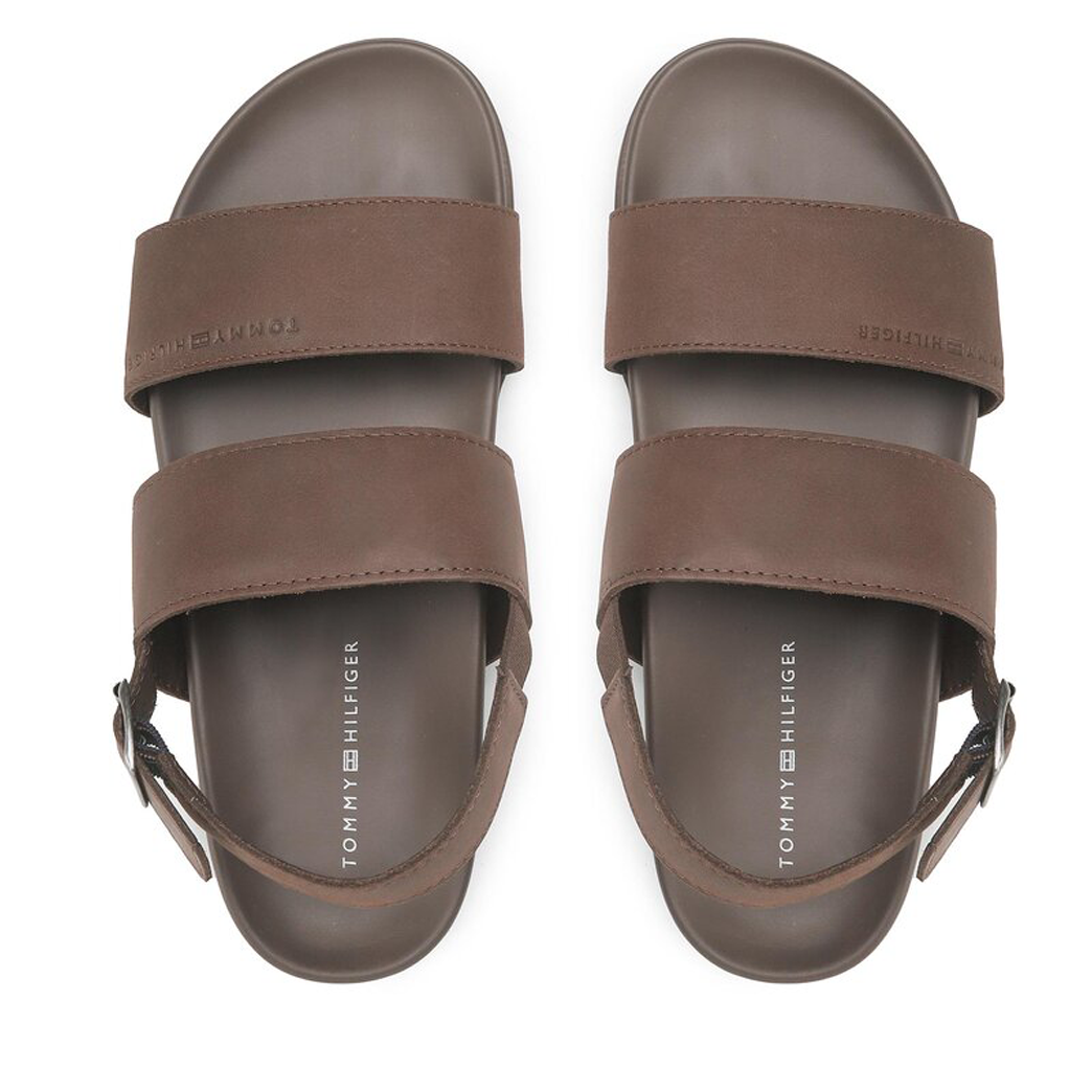 Hilfiger Premium Leather Sandal Dark Chestnut / 42