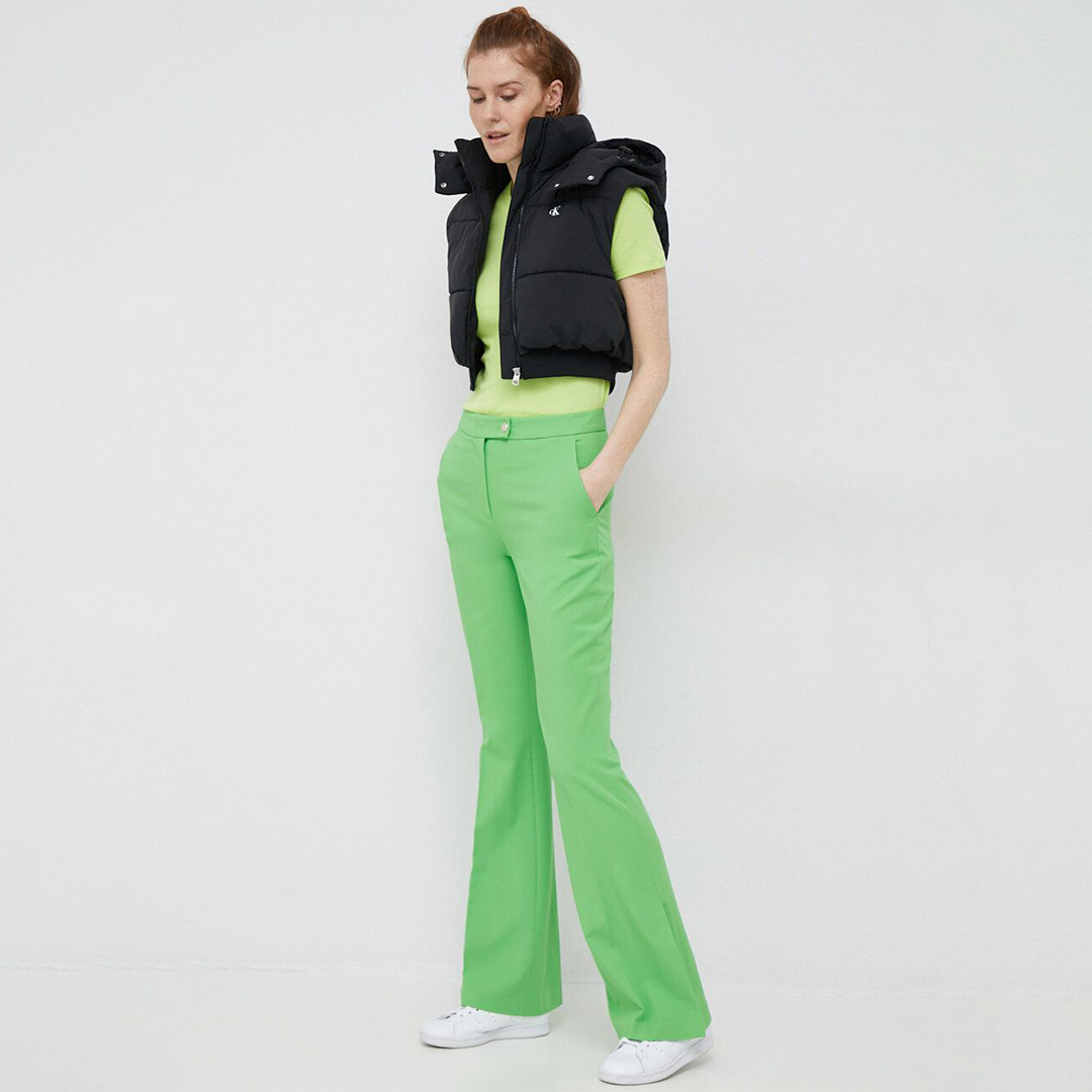 Vis Flared Hw Tailored Pant Spring Lime / 42