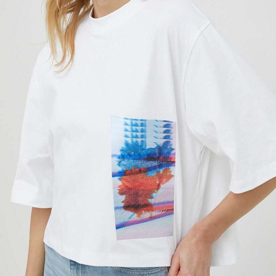 Motion Floral Aw Relaxed Tee Bright White / L