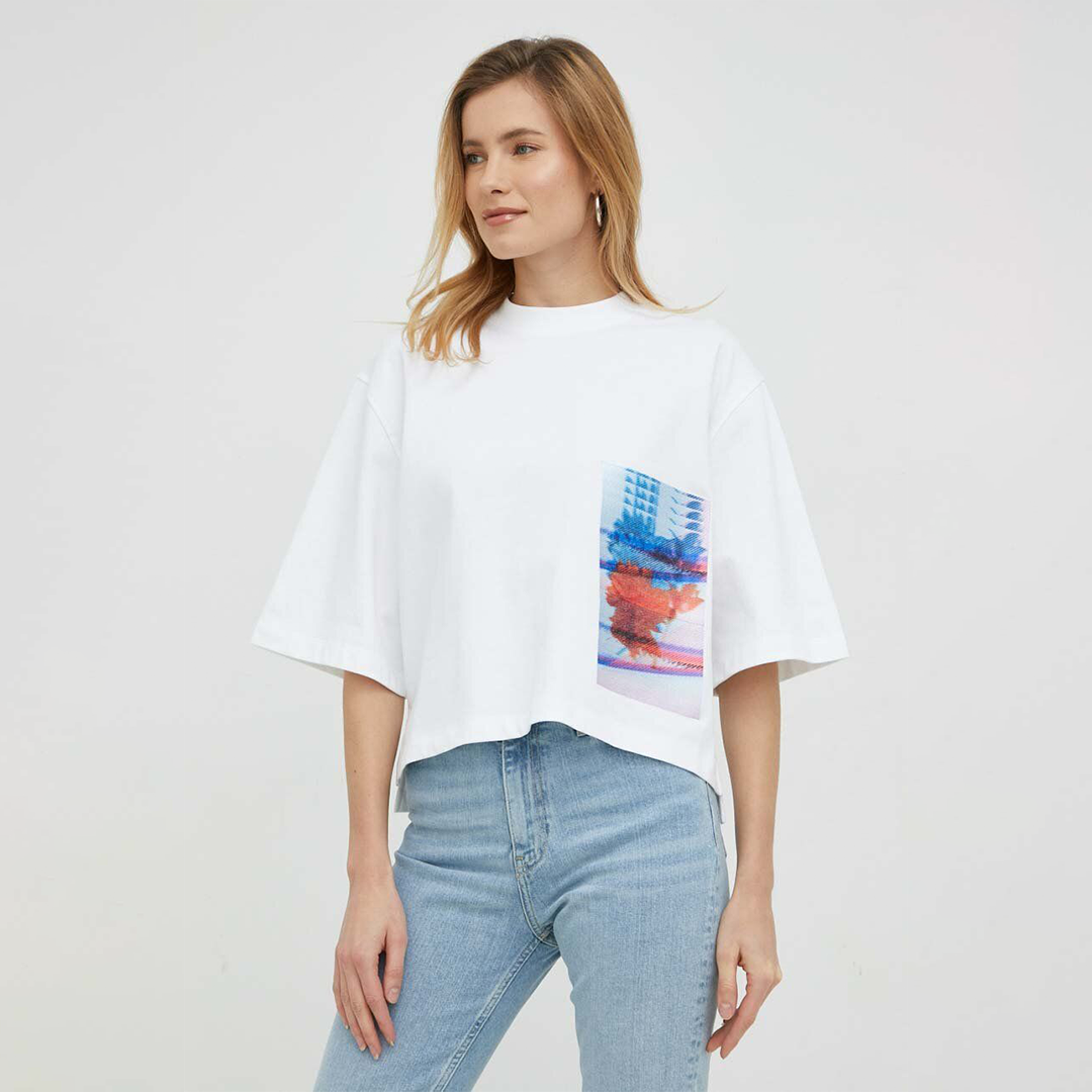 Motion Floral Aw Relaxed Tee Bright White / L