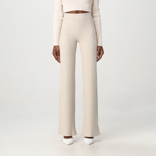 Elongated Rib  Pants Classic Beige / L