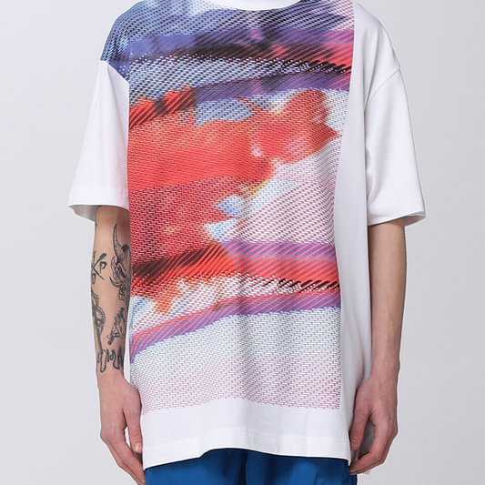 Large Motion Floral Graphic Tee Bright White / L