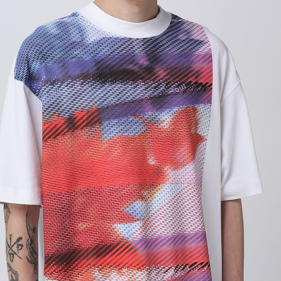 Large Motion Floral Graphic Tee Bright White / L