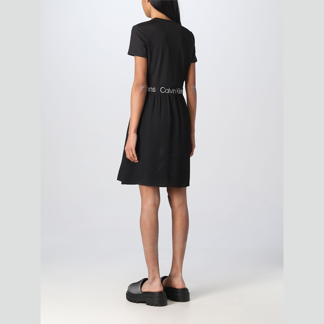 Logo Elastic Dress Ck Black / L