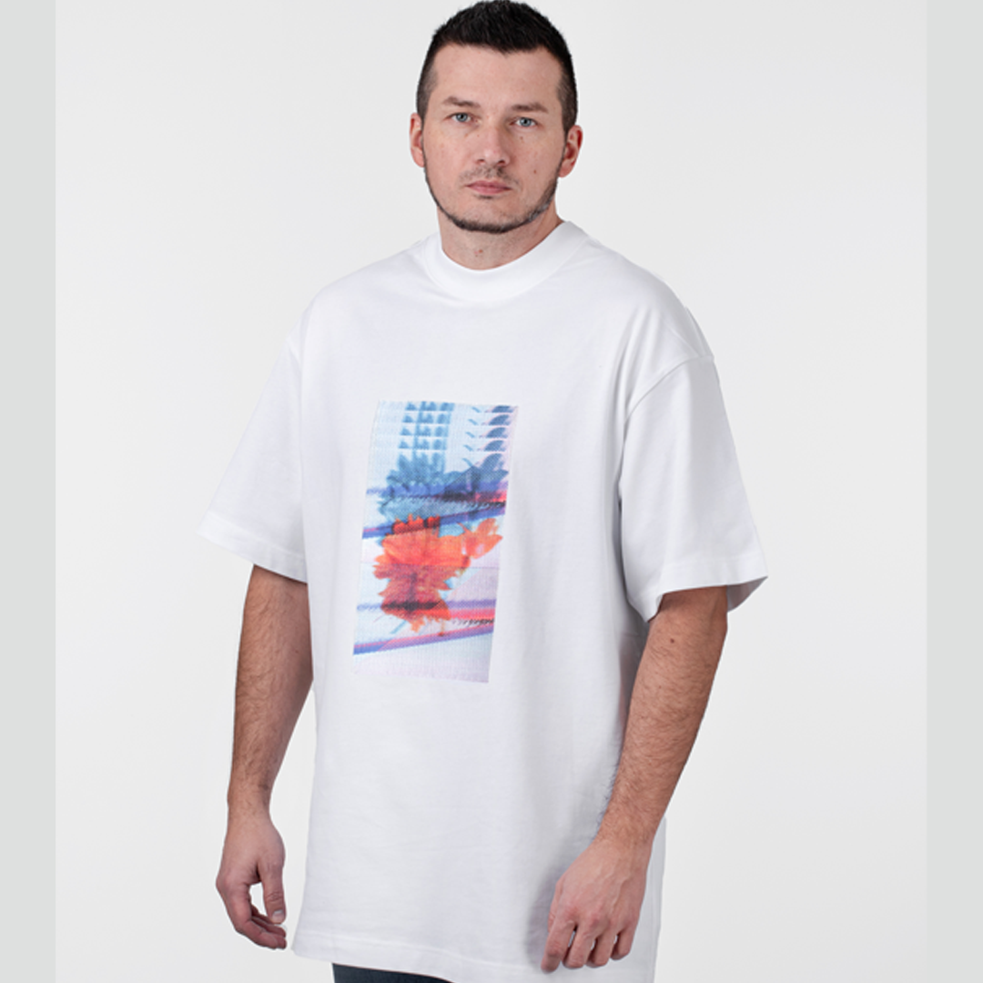 Motion Floral Graphic Tee Bright White / L