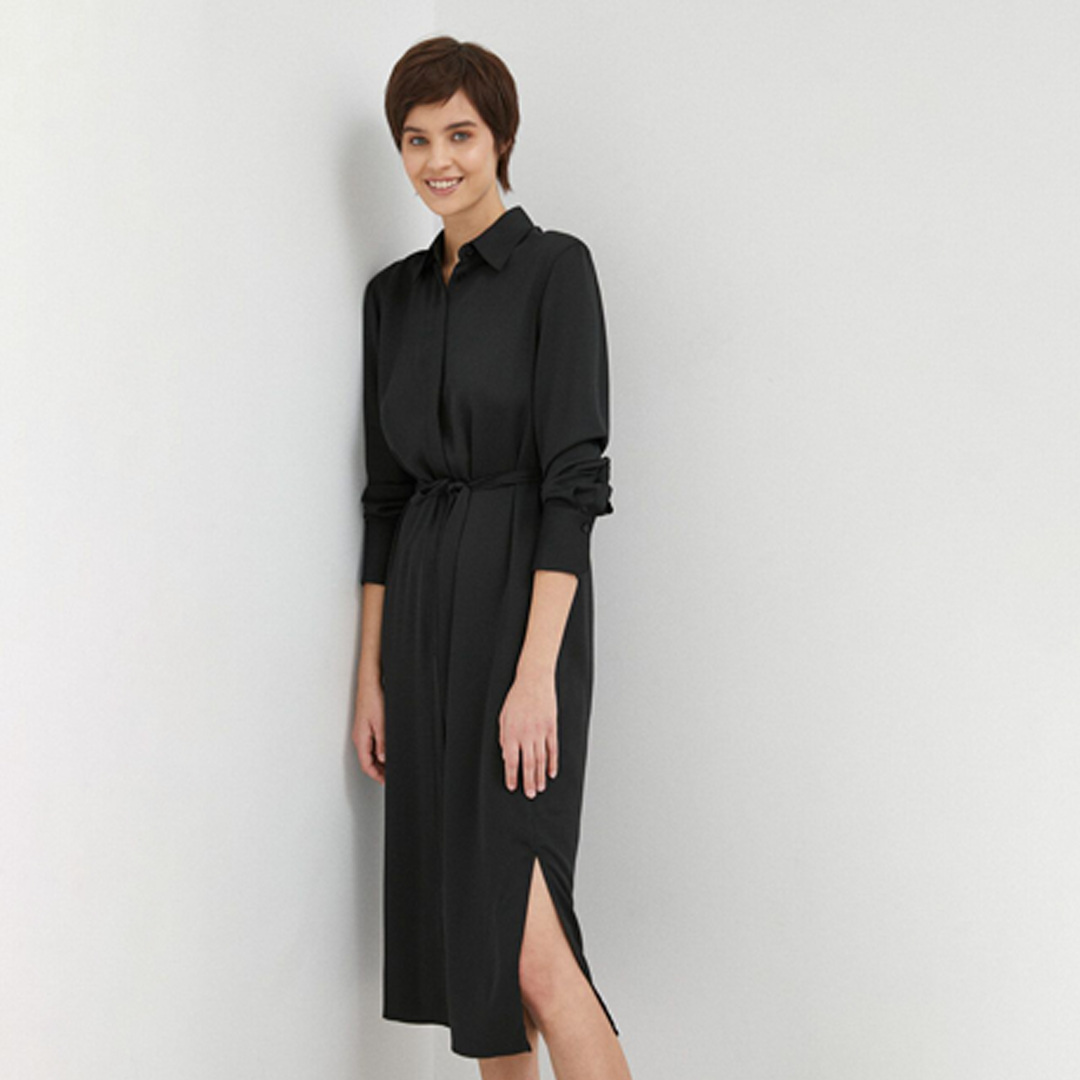 Recycled Cdc Midi Shirt Dress Ck Black / 42