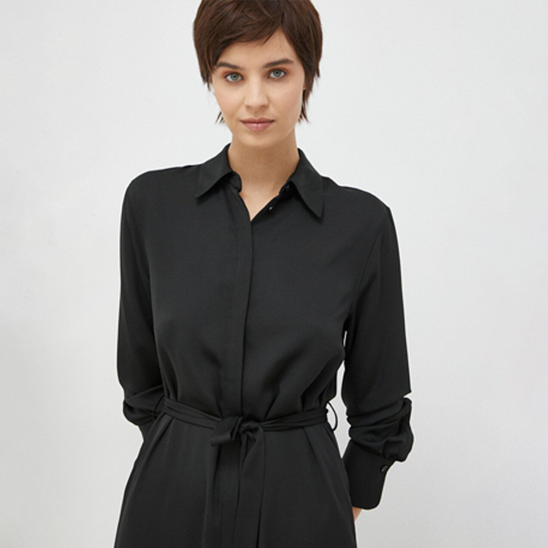 Recycled Cdc Midi Shirt Dress Ck Black / 42