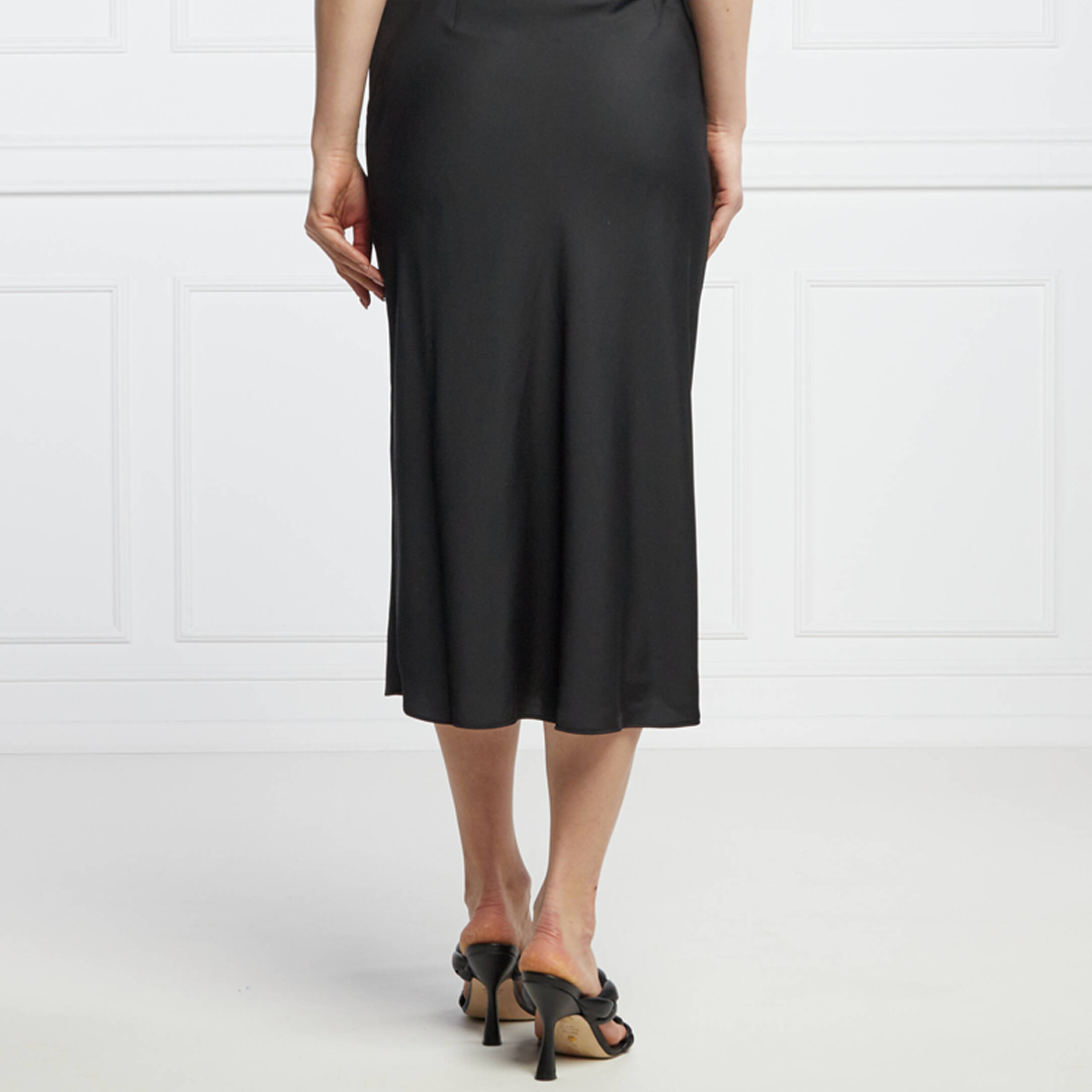 Recycled Cdc Bias Cut Midi Skirt Ck Black / 42