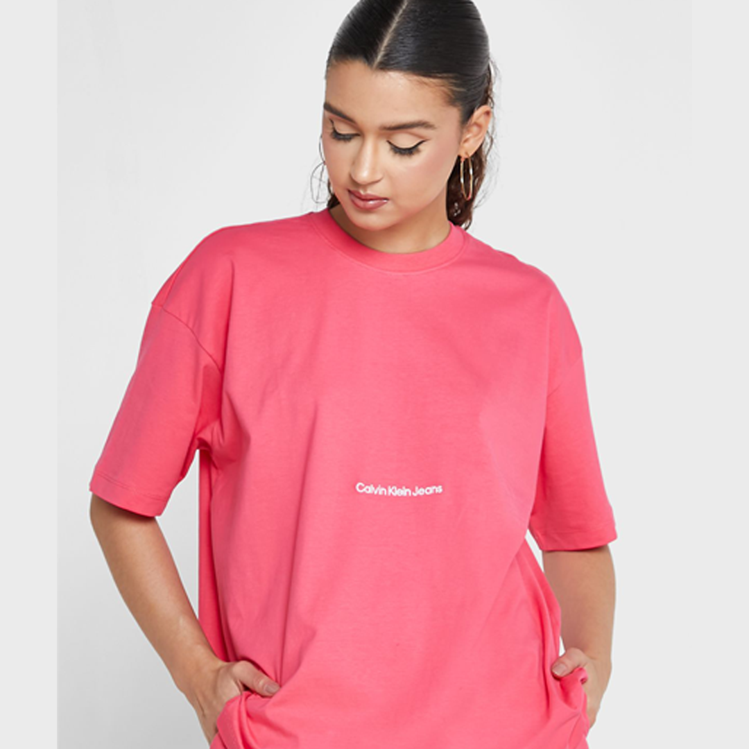 Institutional Boyfriend Tee Pink Flash / L