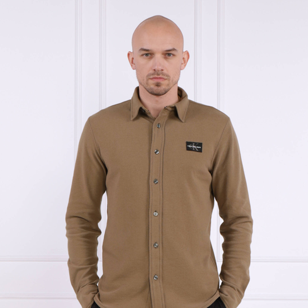 Micro Waffle Textured Shirt Shitake / L