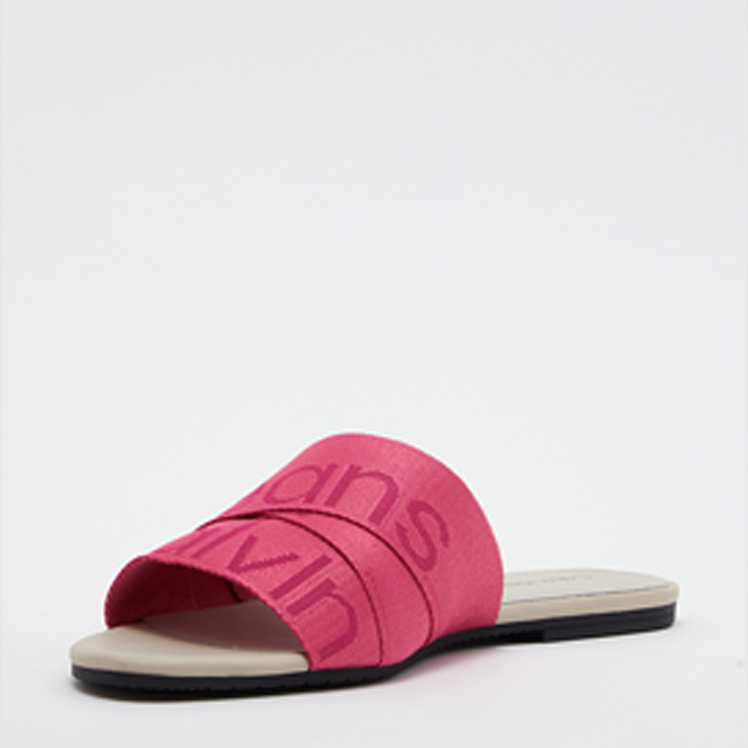 Flat Sandal Slide Webbing Raspberry Sorbet / 36