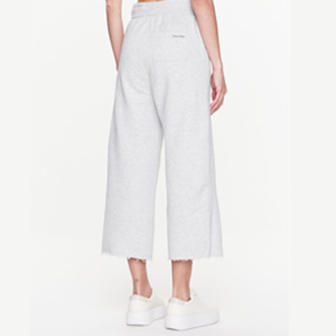 Pw - Wide Leg Cropped Knit Pants Athletic Grey Heather / L