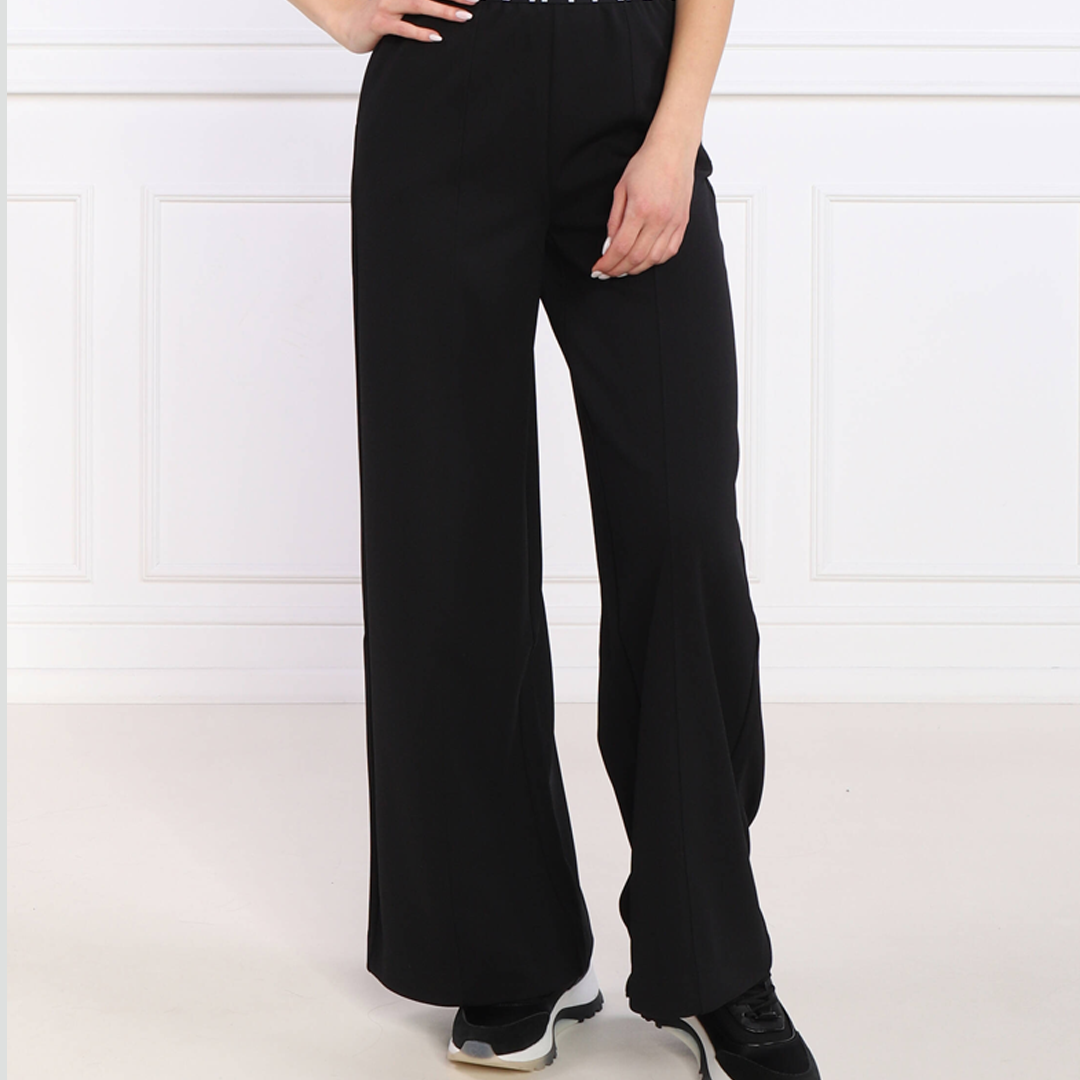 Pw - Wide Leg Knit Pants Black Beauty / L