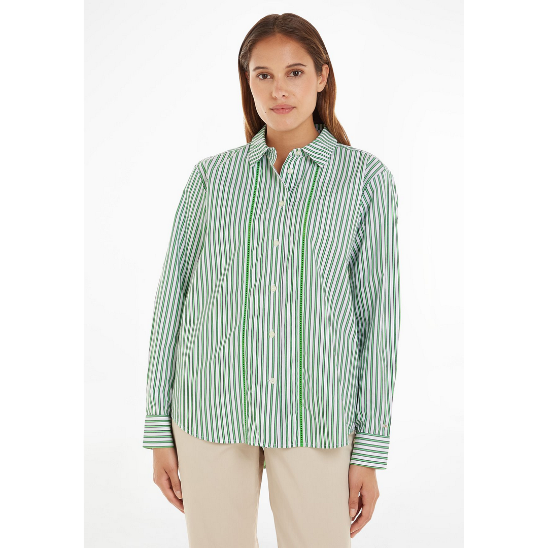 Rg Co Stripe Relaxed Shirt Ls Nola Stp/ Spring Lime / 42