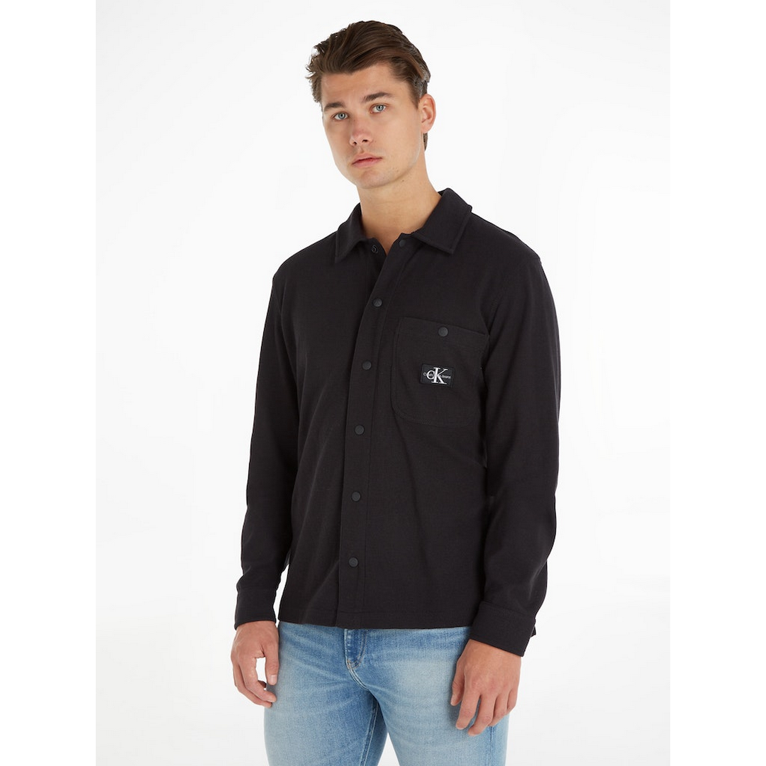 Nitted Fabric Shirt CK BLACK / L