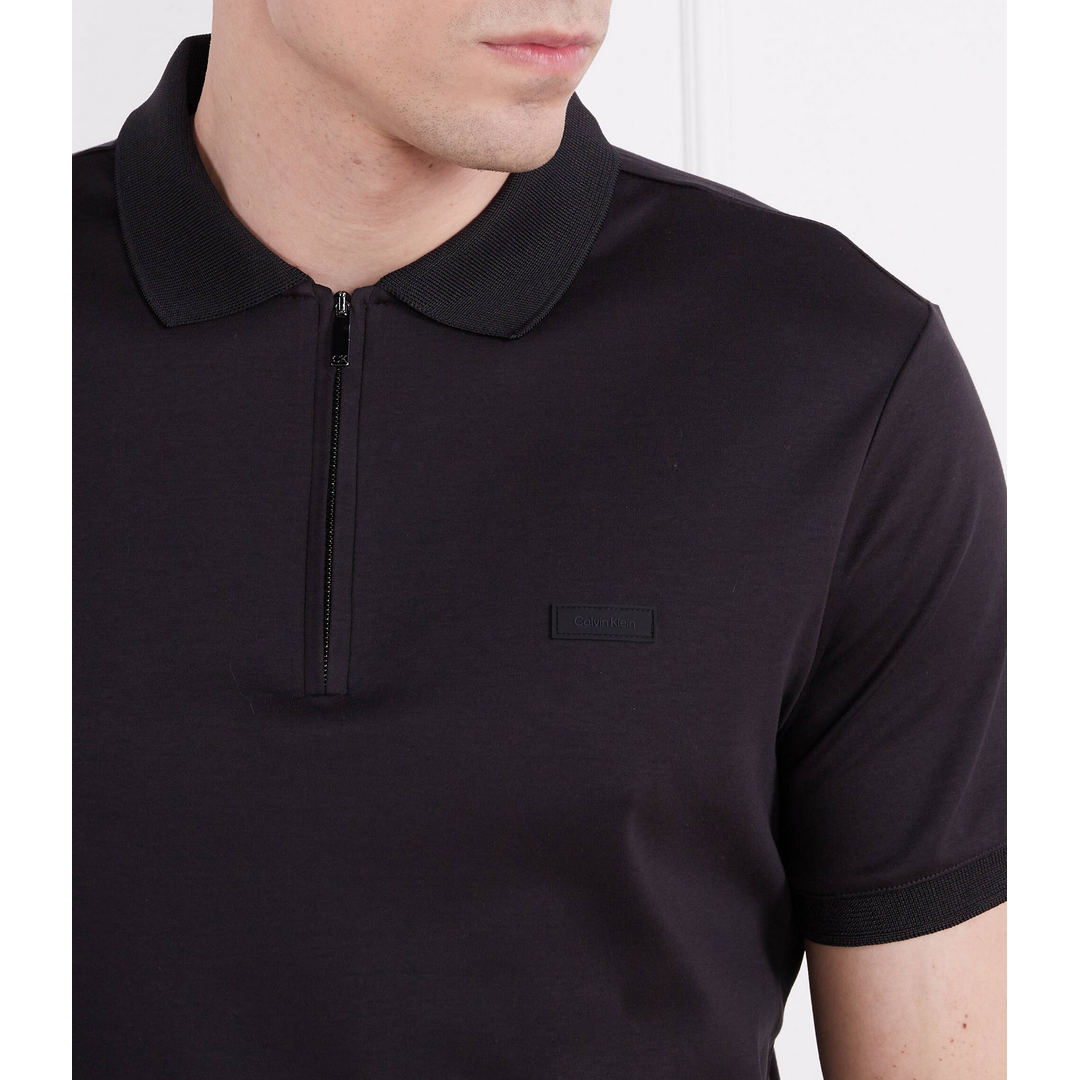 Mooth Cotton Welt Zip Polo CK BLACK / L