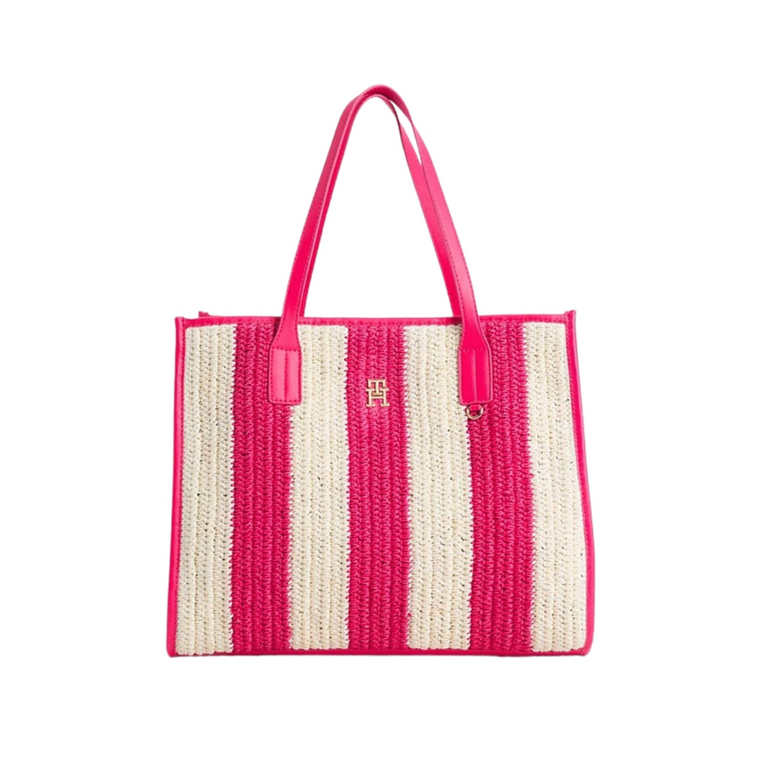 H City Summer Tote Crochet Bright Cerise Pink / OS