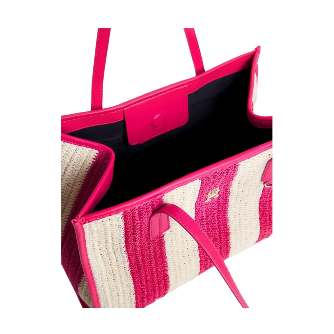 H City Summer Tote Crochet Bright Cerise Pink / OS