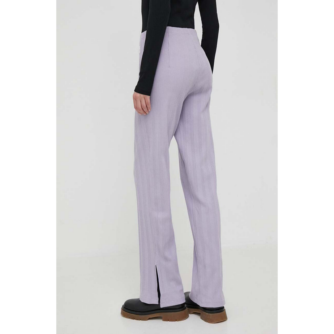 Badge Rib Straight Pants Lavender Aura / L