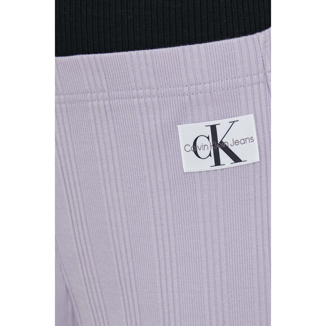 Badge Rib Straight Pants Lavender Aura / L