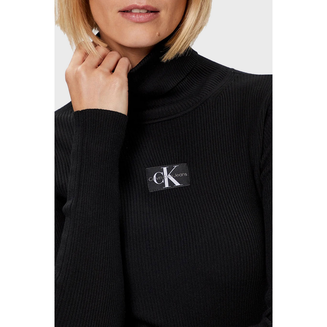 Badge Roll Neck Sweater CK BLACK / L