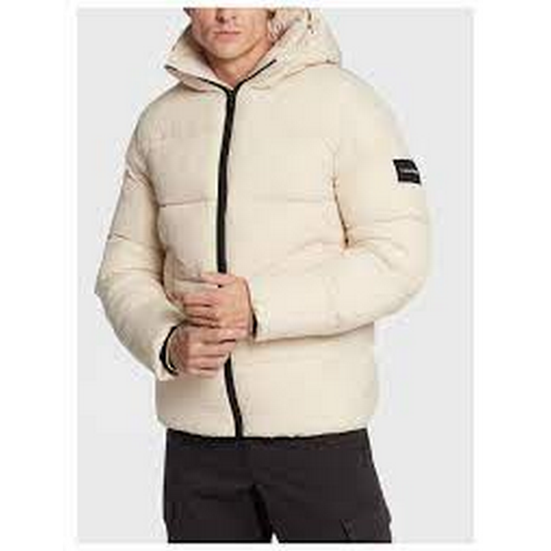 Crinkle Nylon Puffer Jacket Stony Beige / L