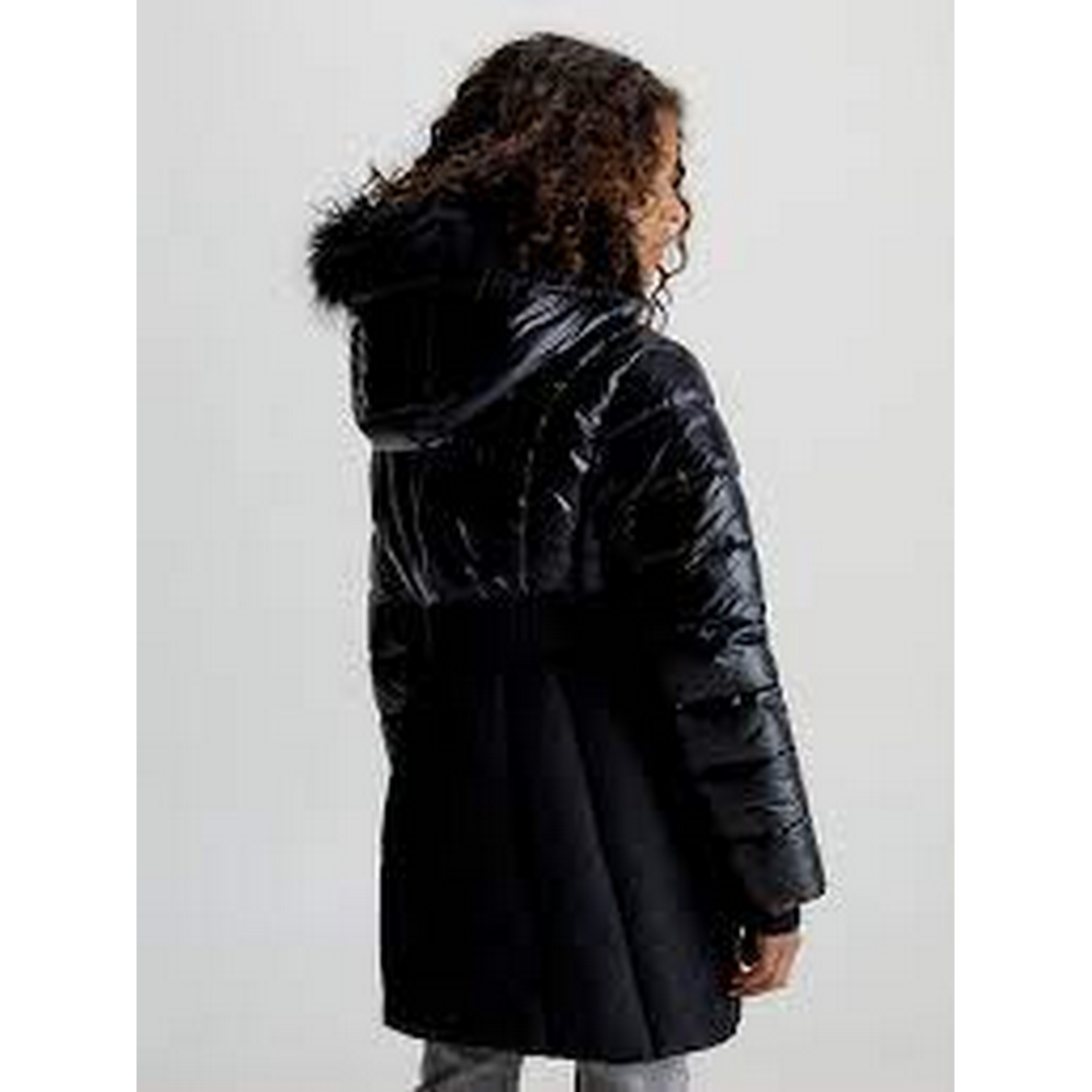 Long Belted Puffer Coat CK BLACK / 8