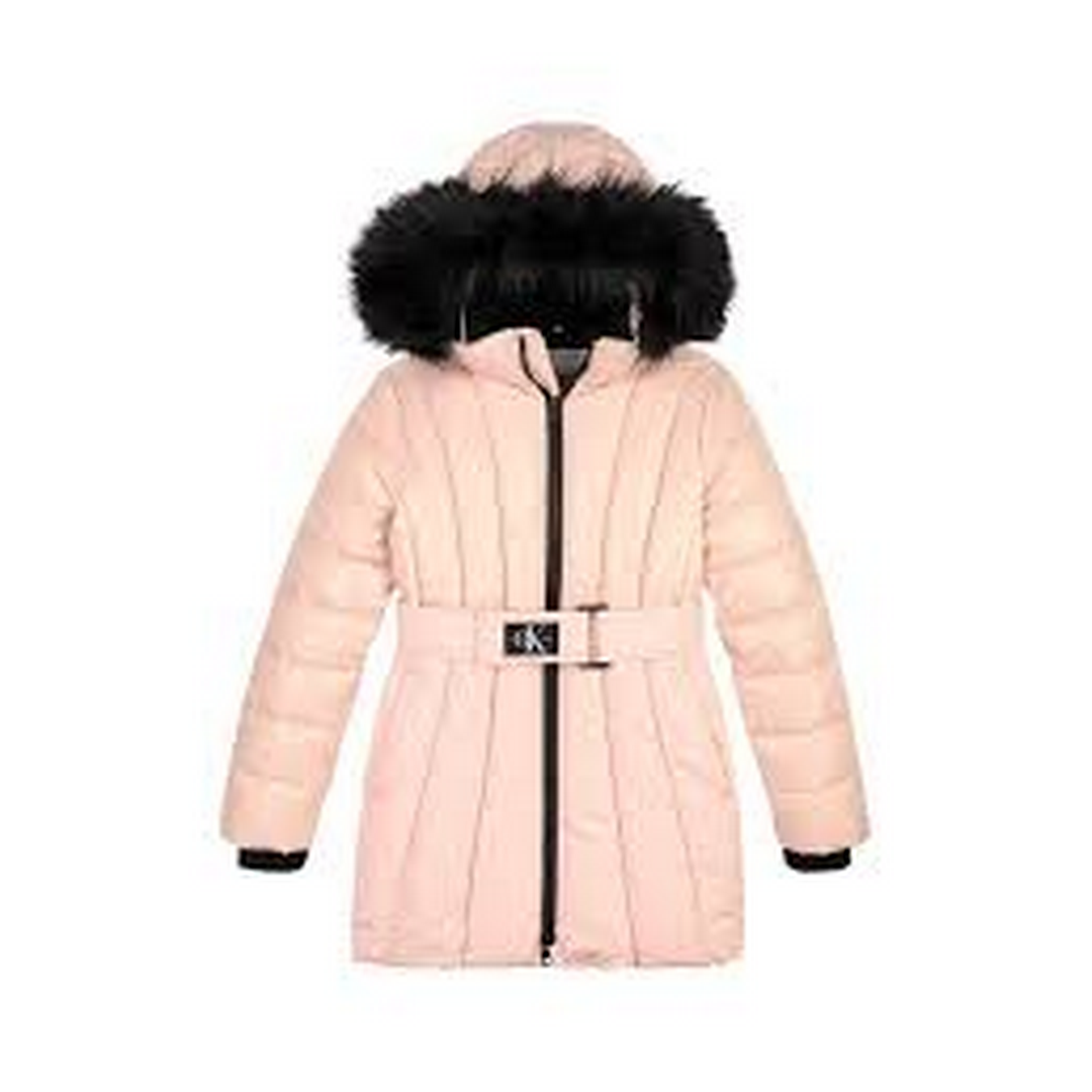 Long Belted Puffer Coat Rose Clay / 10