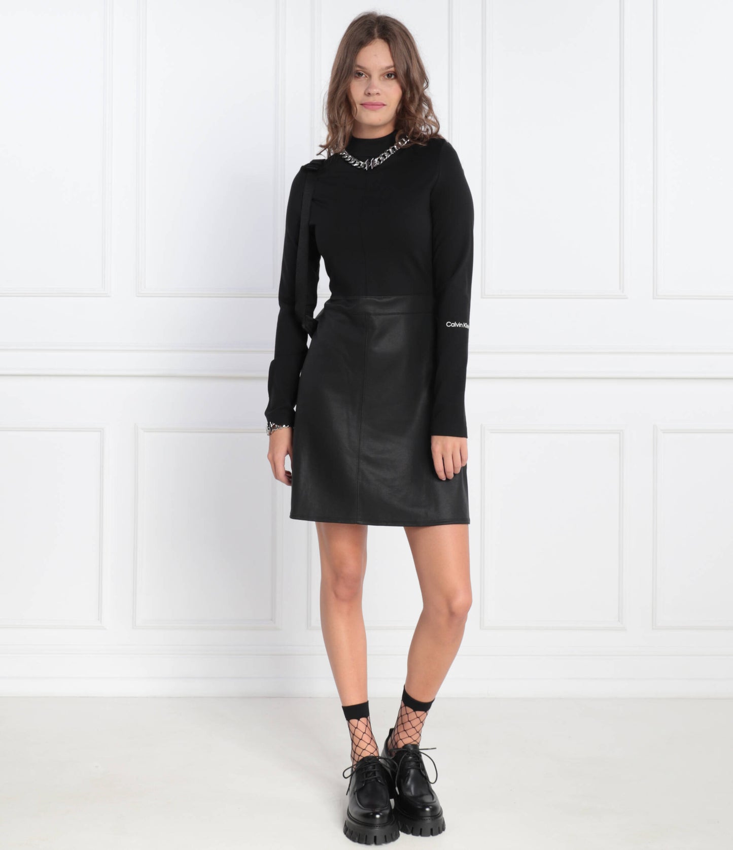 Coated Milano A-Line Dress Ck Black / L