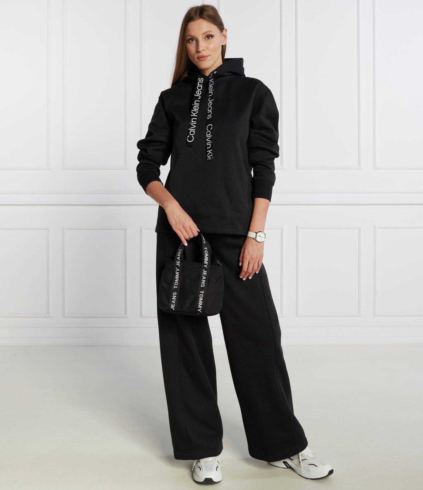 Tape Wide Leg Jog Pant Ck Black / L