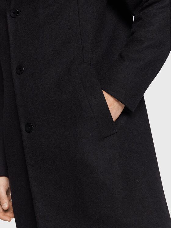 Recycled Wool Cashmere Coat Ck Black / L