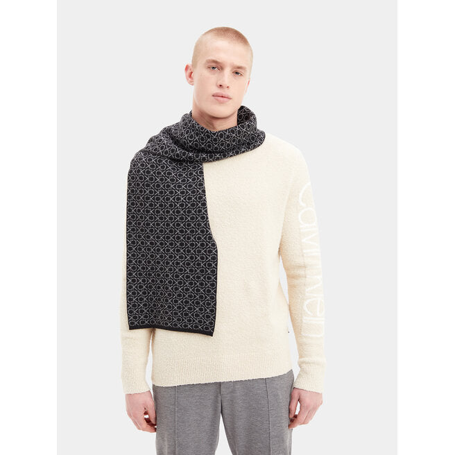 Ck Monogram Wool Scarf Ck Black / OS