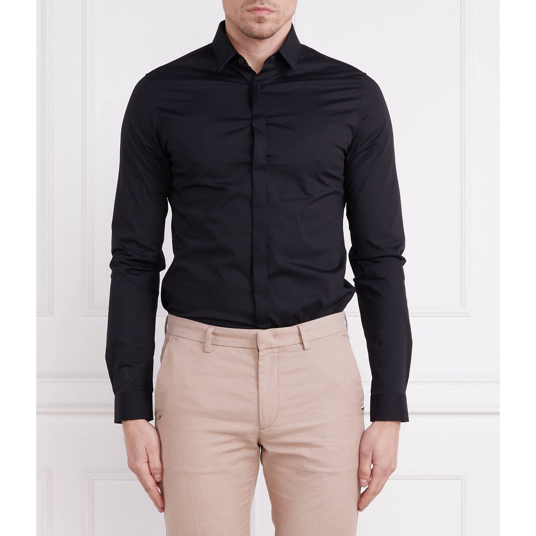 Poplin Hp Extra Slim Shirt Black / 42