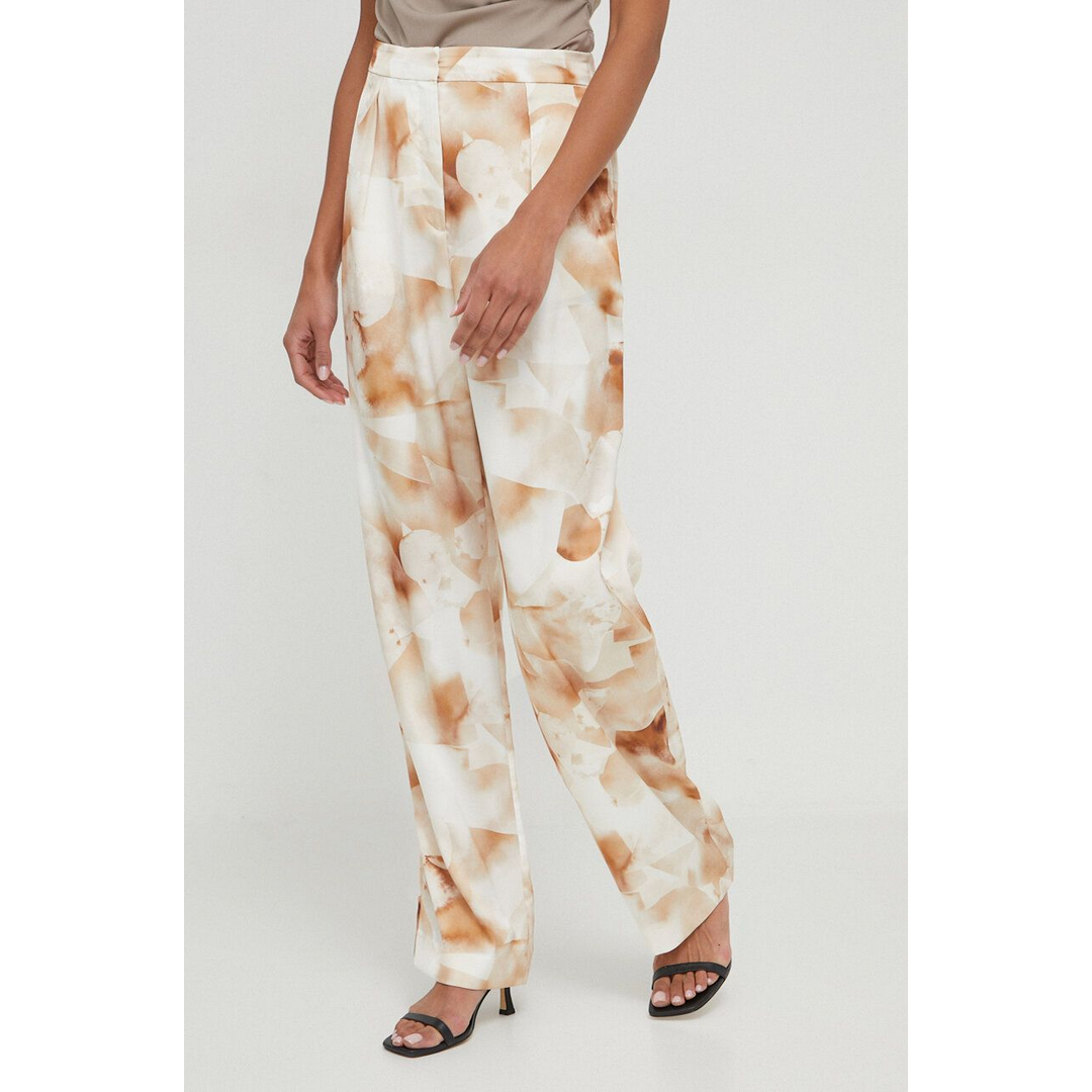 WATERCOLOR SATIN SHINE PANT Watercolour Collage Print / Sunburn / 42