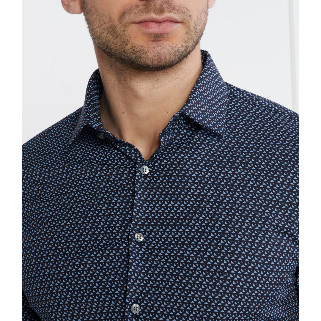 POPLIN PRINT SLIM SHIRT Night Sky / 42