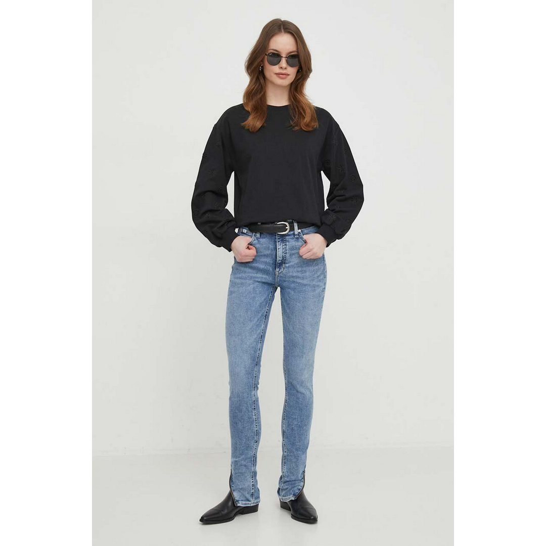 HIGH RISE SUPER SKINNY SPLIT ZIP Denim Medium / 3027