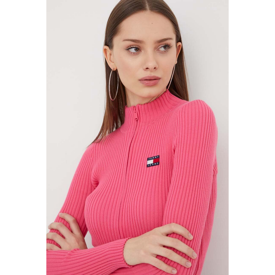 TJW ZIP THRU BADGE CARDIGAN Pink Alert / L