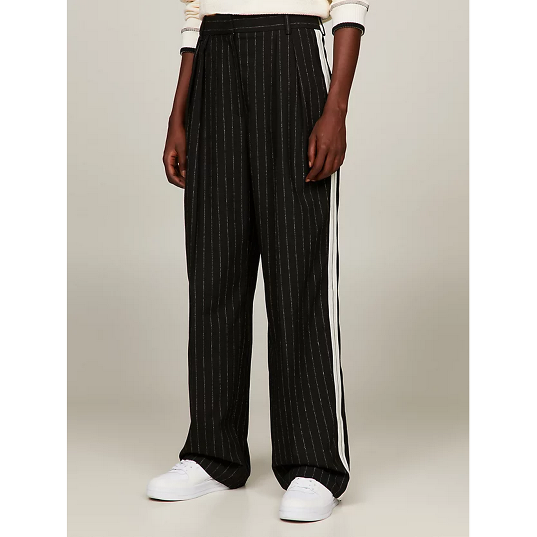 RELAXED STRAIGHT PINSTRIPE PANT Black Stripe / 42