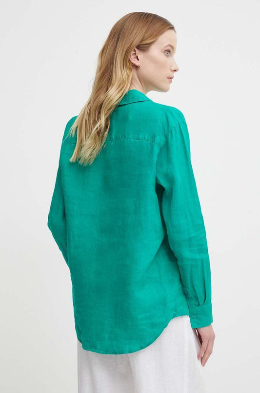 Linen Relaxed Shirt Ls Olympic Green / 42