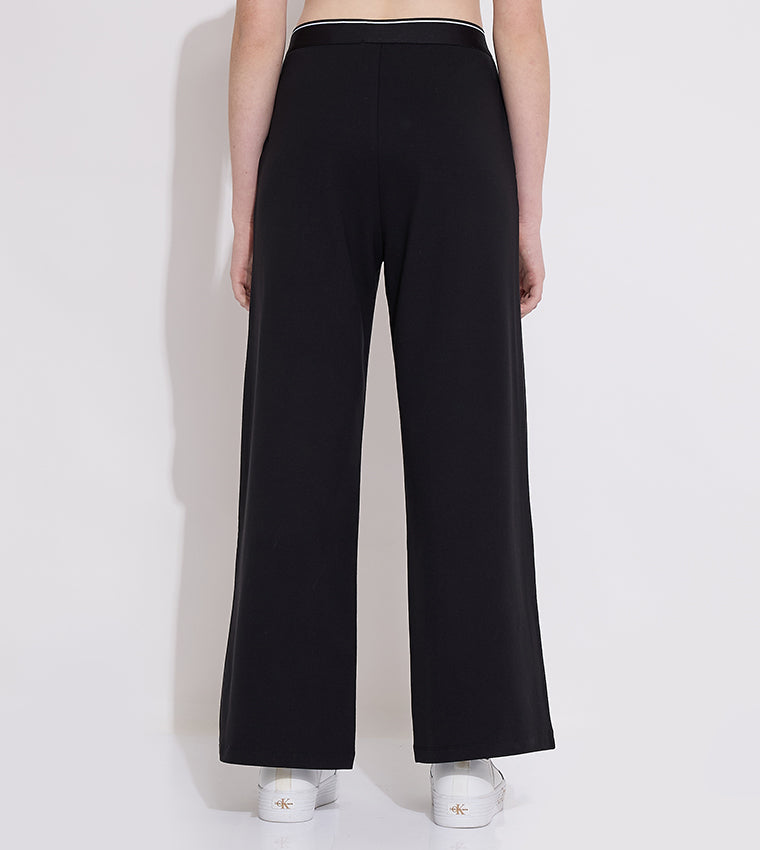 Logo Tape Wide Leg Punto Pants Ck Black / 10