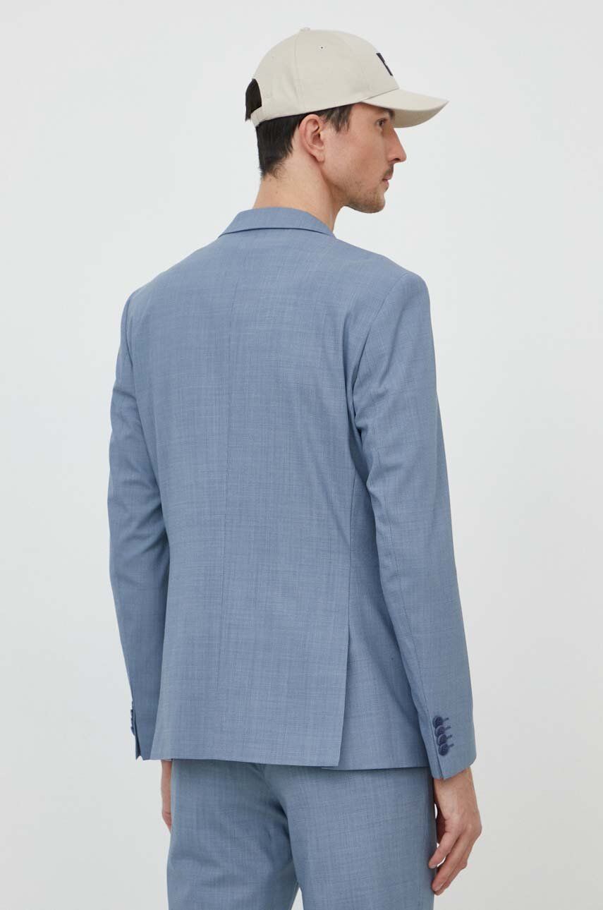 Micro Structure Slim Blazer Iron Blue / 48