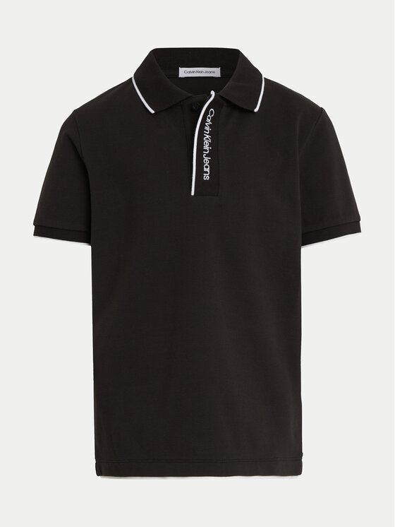 Intarsia Logo Pique Polo Ck Black / 10