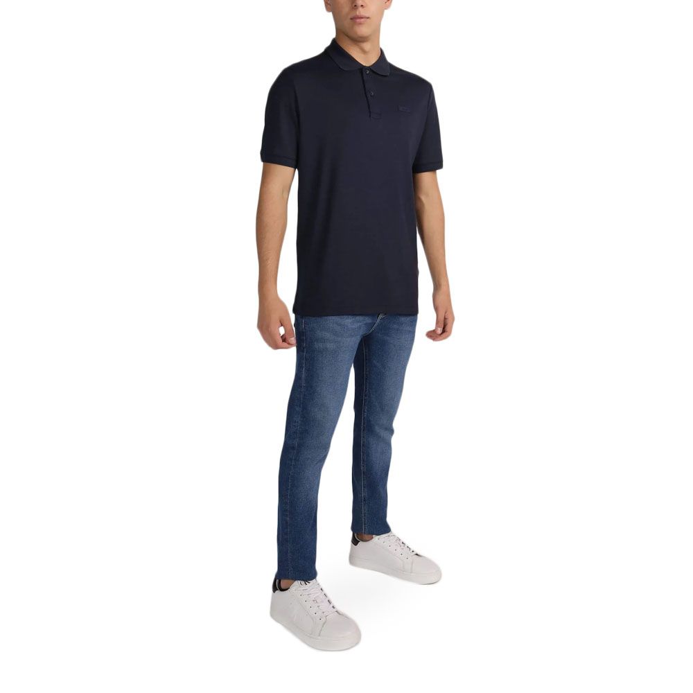 Smooth Cotton  Slim Polo Night Sky / L