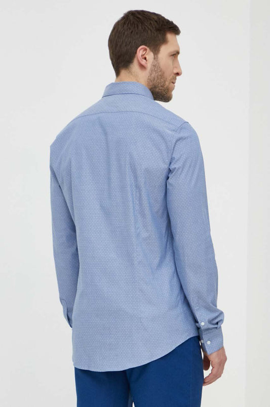 Chambray Micro Dobby Slim Shirt Delta Blue / 42