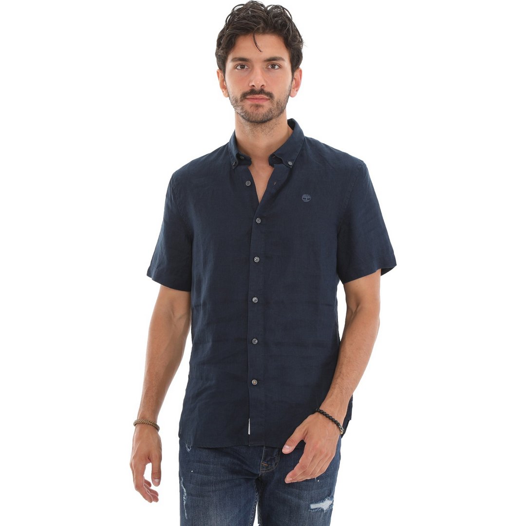 Linen Short Sleeve Shirt DARK SAPPHIRE / L