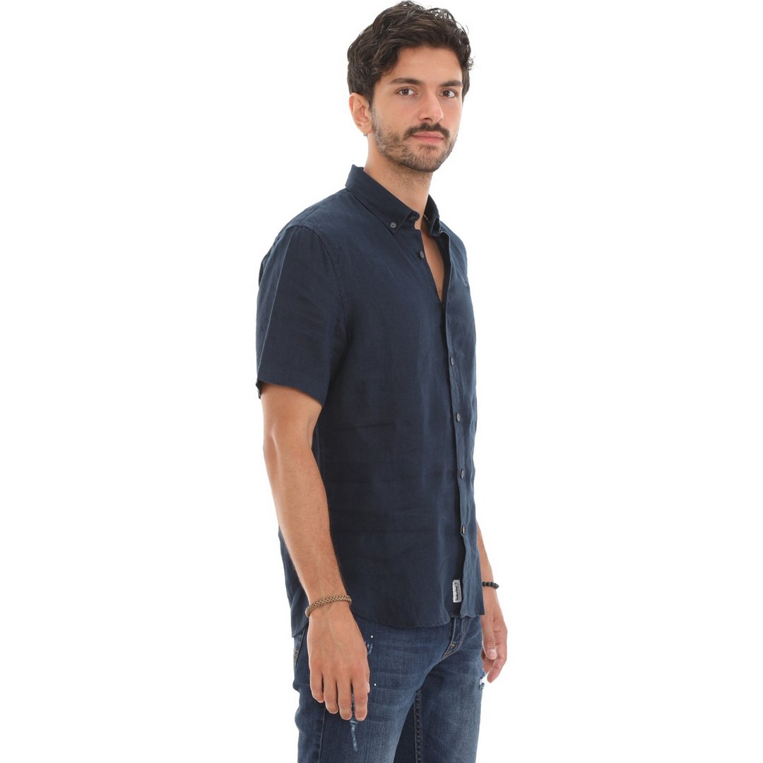 Linen Short Sleeve Shirt DARK SAPPHIRE / L