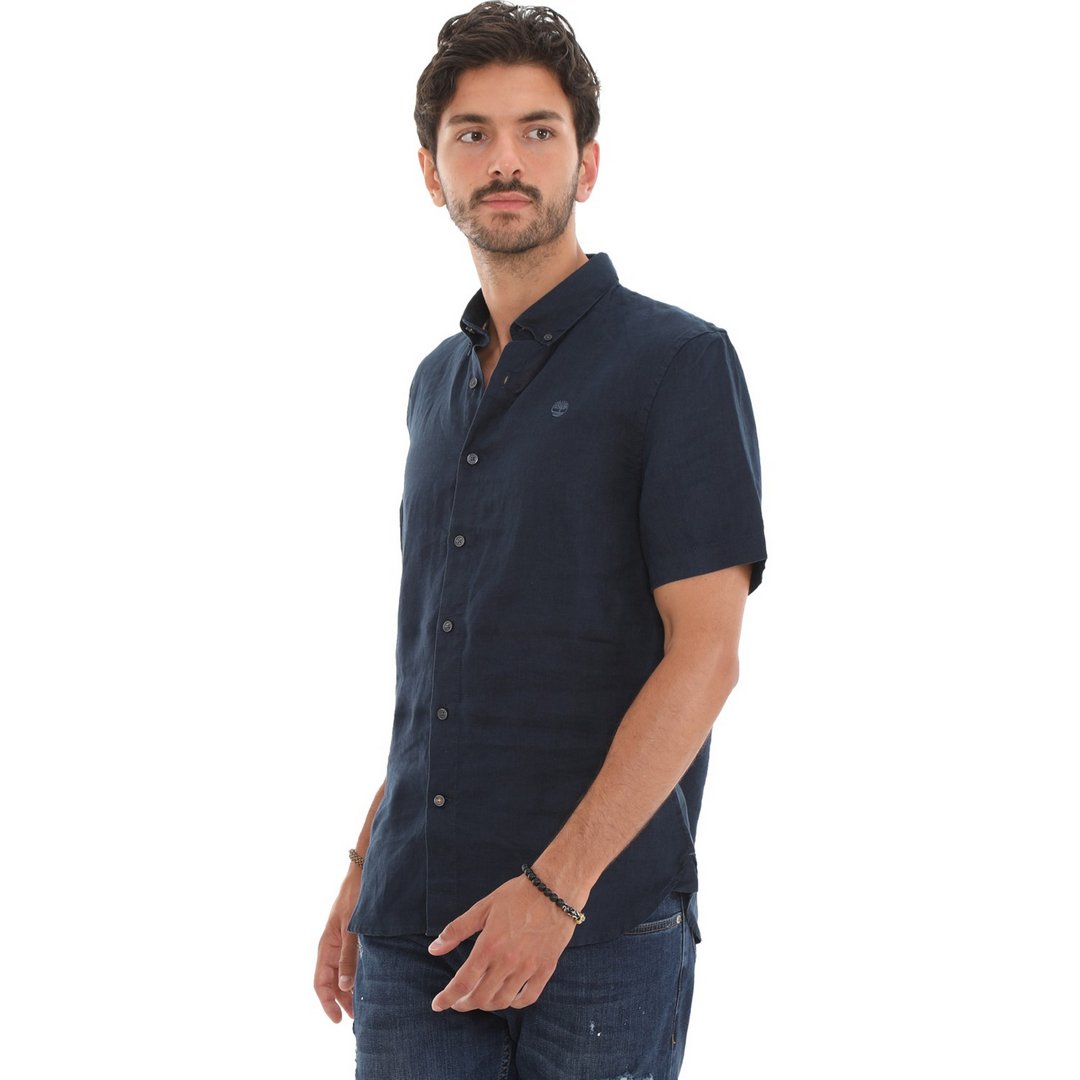 Linen Short Sleeve Shirt DARK SAPPHIRE / L