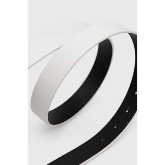 Round Mono Plaque Lthr Belt 25Mm Bright White / 105