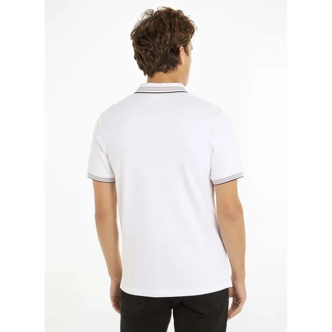 Stretch Pique Multi Tipping Polo Bright White Base / London Fog / L