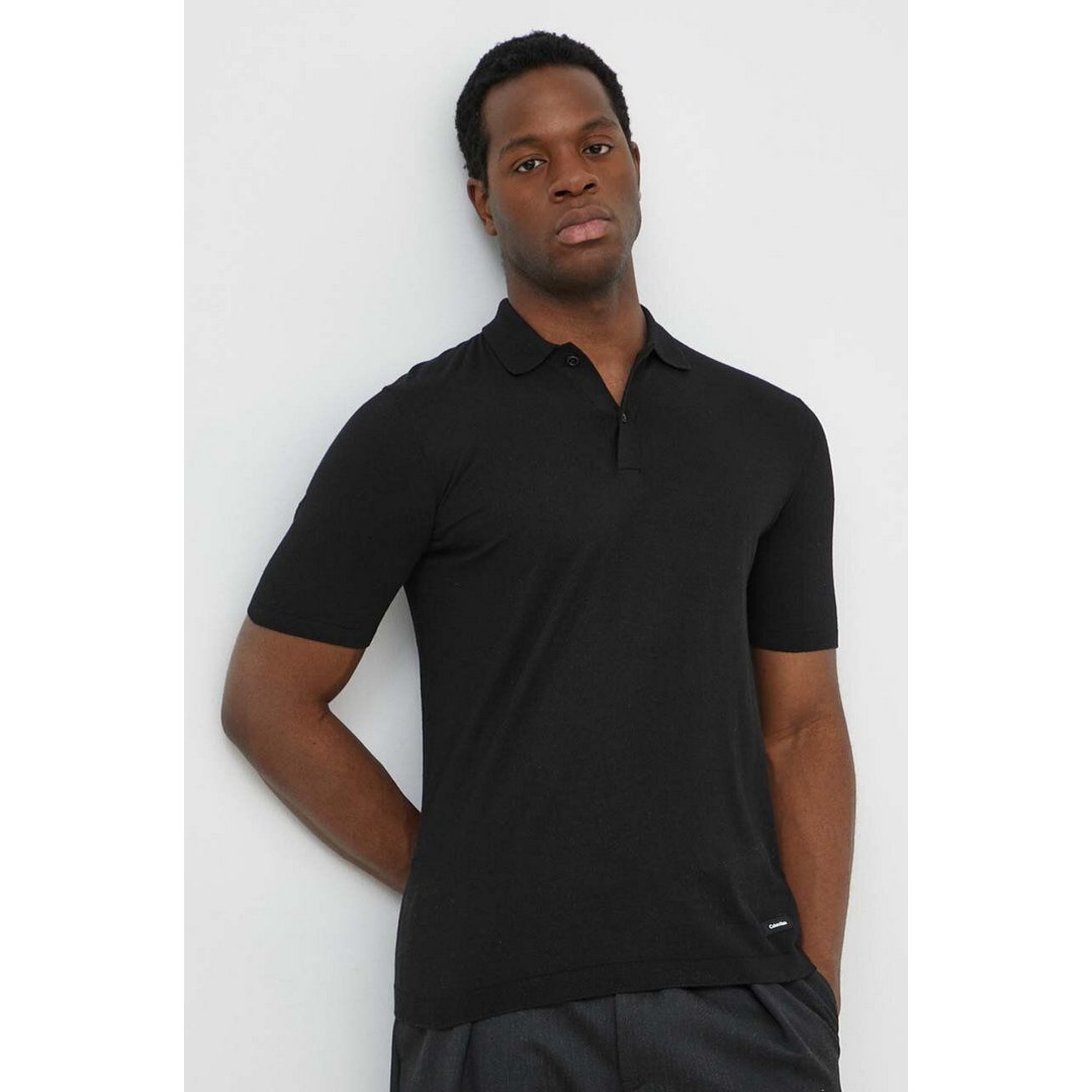 Cotton Silk Polo Shirt Ck Black / L